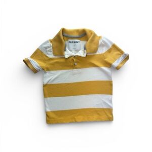 Old Navy Yellow and White Striped Kids Polo Shirt 2t